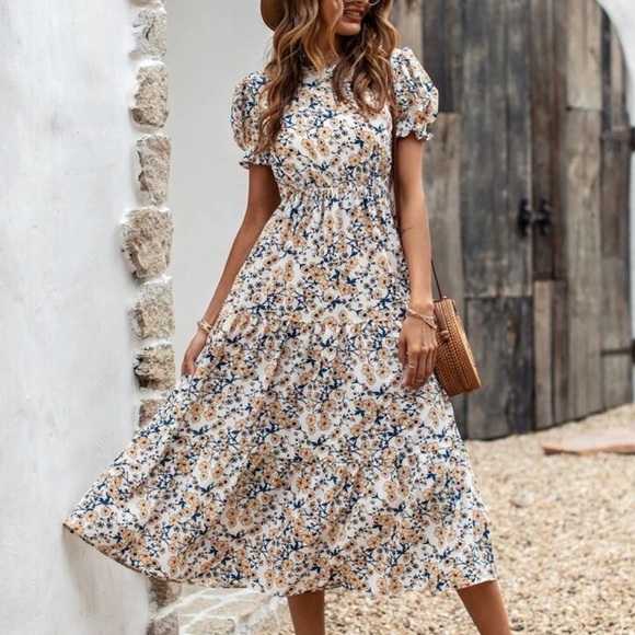 Floral print ruffle hem maxi dress - Picture 7 of 7